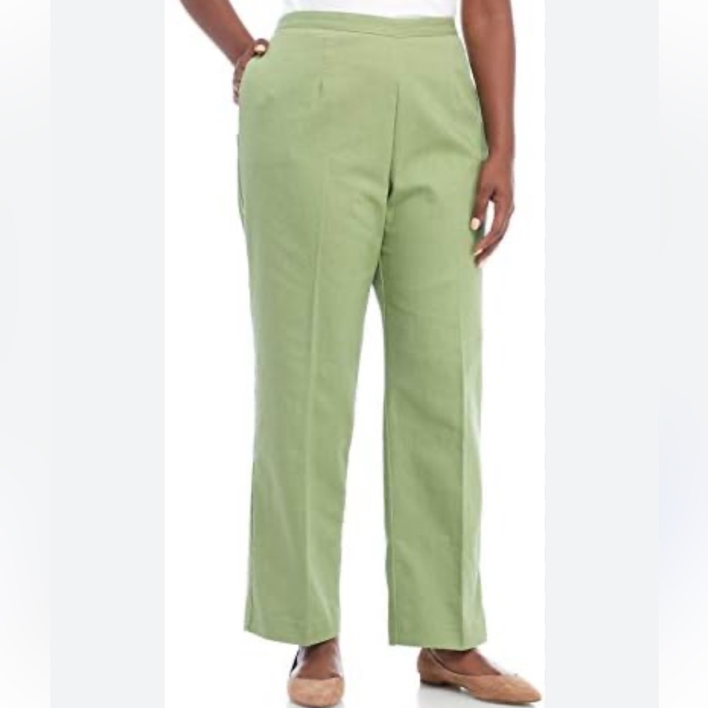 Alfred Dunner size 18W Parrot Cay Proportioned Sage Casual Dress Pants